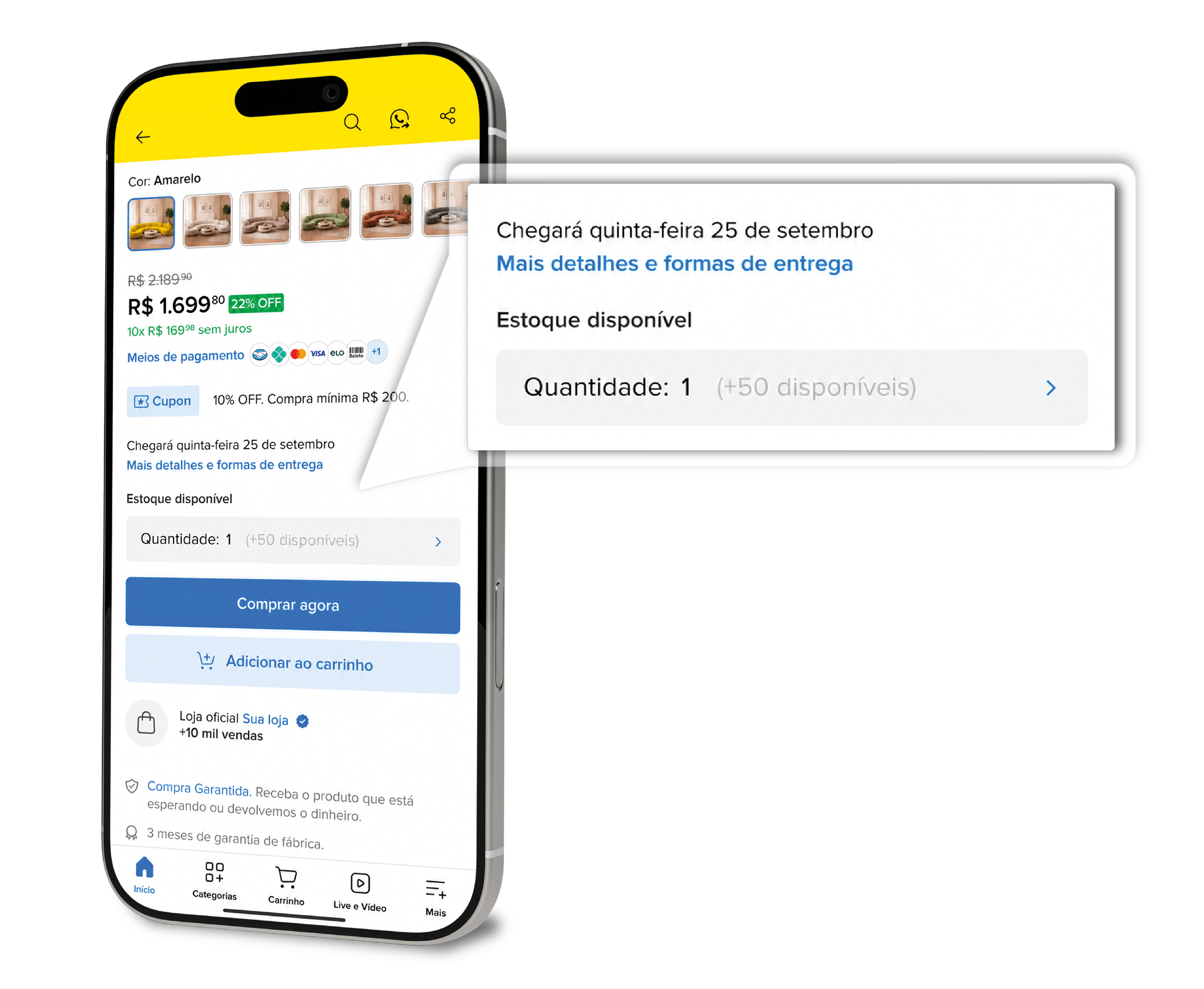 ME1 ativo no Mercado Livre